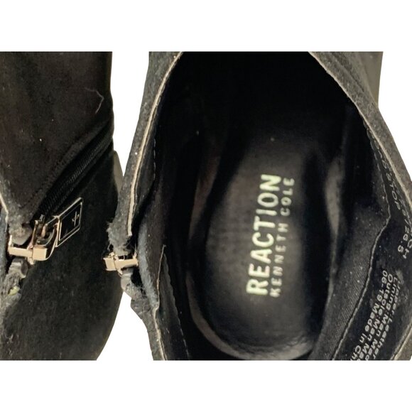 Kenneth Cole Reaction Womens Ankle Boots Size 10 Black Suede Block Heel Zip EUC - Picture 4 of 14